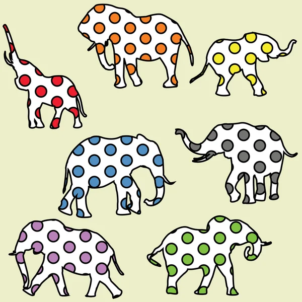 Background for kids with dotted elephants — Stock Photo, Image