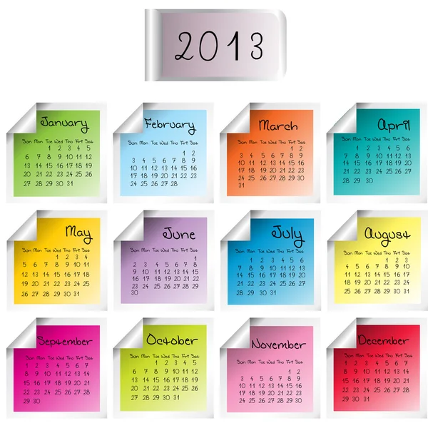 2013-as naptár — Stock Fotó
