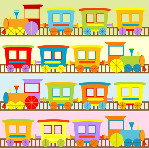 Cartoon trains backgrounds for kids — Stock Photo, Image