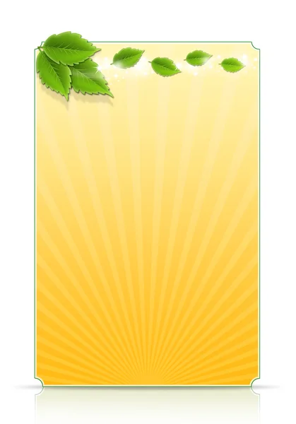 stock image Postcard with green leaves and stars