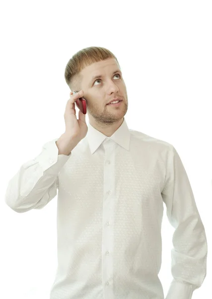 Un hombre hablando por teléfono — Foto de Stock