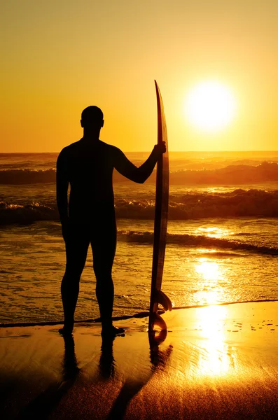 Un surfista che guarda le onde — Foto Stock
