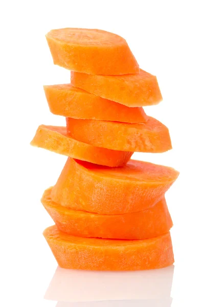 Kupie plastry marchewkę — Zdjęcie stockowe
