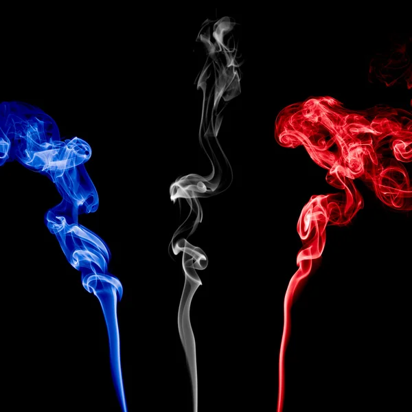 Drie kleurrijke rook — Stockfoto