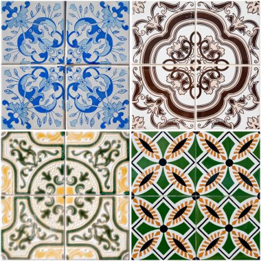 Vintage ceramic tiles clipart