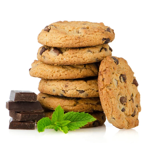 Печиво з шоколадними чіпсами з шоколадними частинами — стокове фото