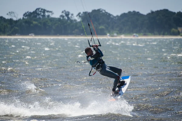 Uczestnik Mistrzostw portugalski Narodowy kitesurfingu 201 — Zdjęcie stockowe