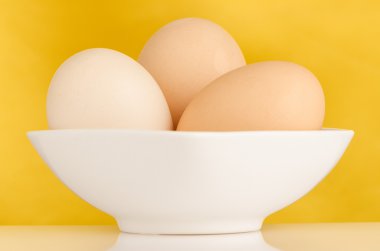 Three eggs in the bowl clipart