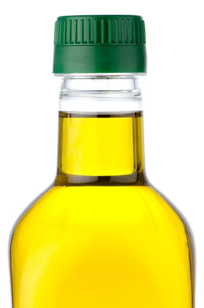 Olive oil bottle closeup — Stock Photo, Image