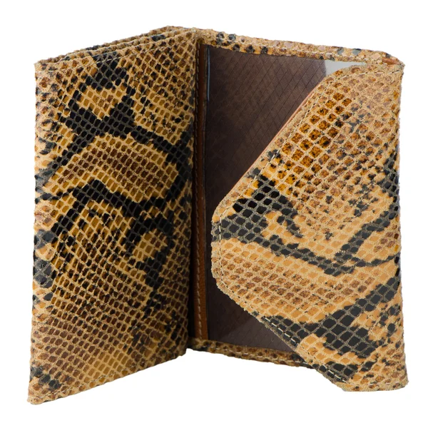 Carteira de couro de pele de cobra — Fotografia de Stock