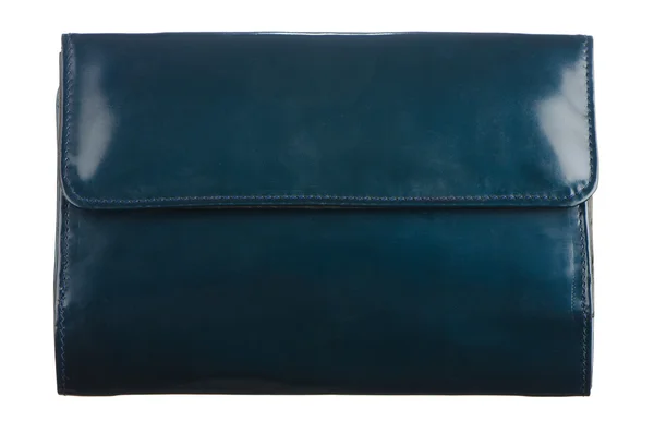 Blue leather purse — Stock Photo, Image