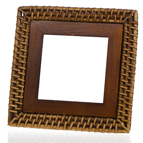 Bamboo weave picture frame — Stock Photo, Image
