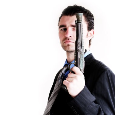 Man holding gun clipart