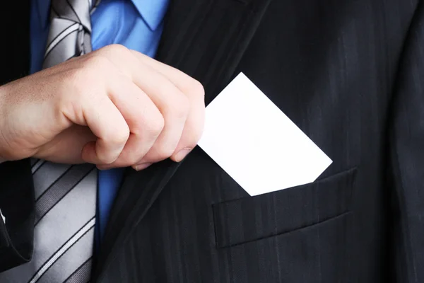 Gentleman showing businesscard — Stock Photo, Image