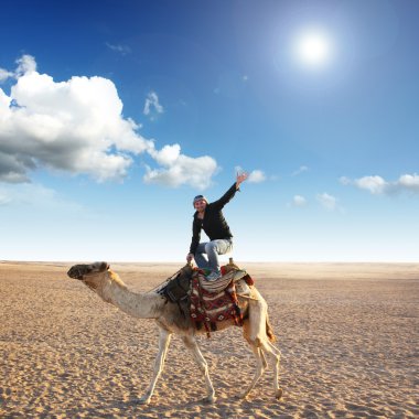 Pose on the camel clipart