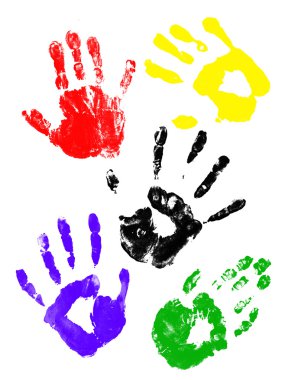 Colorful handprints clipart