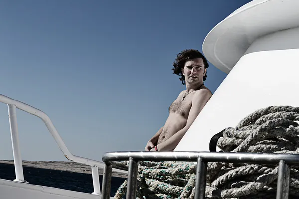 Homem velejando — Fotografia de Stock