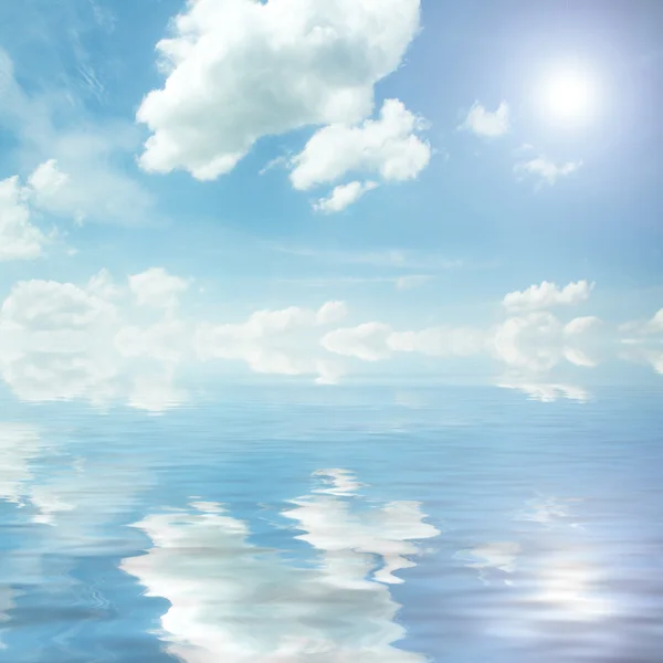 stock image Sun, blue sky, and ocean of clouds