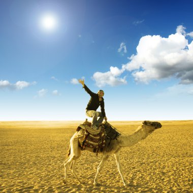 Pose on the camel clipart