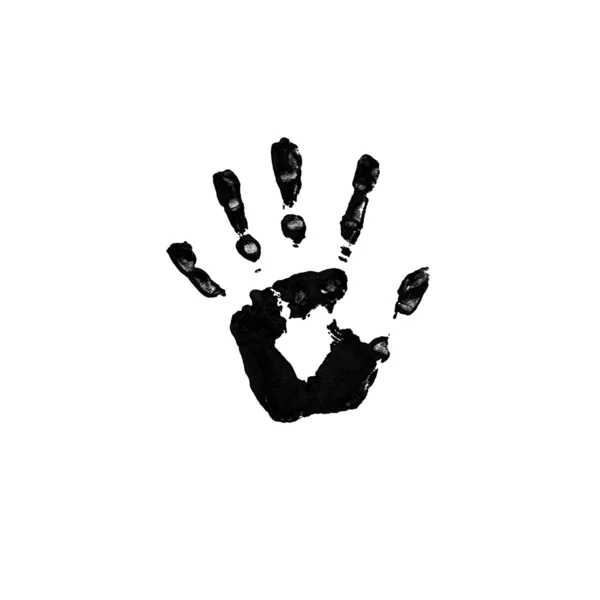Черный отпечаток руки — стоковое фото