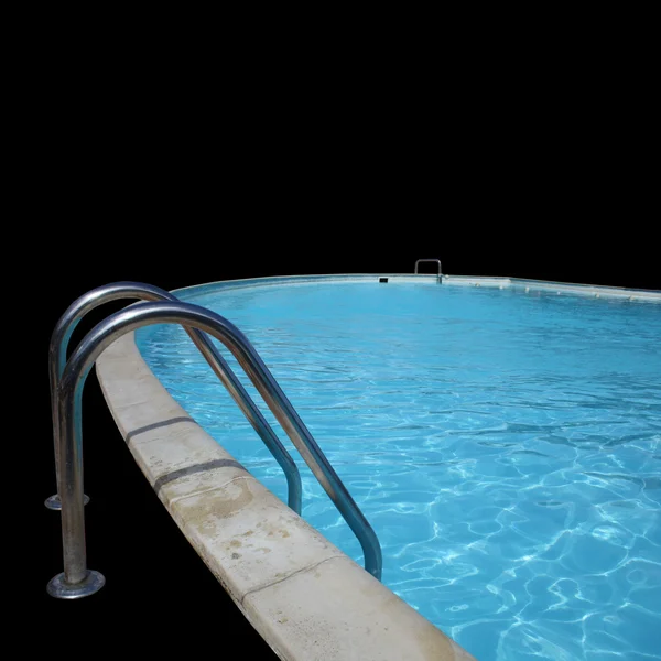 Zwembad op zwarte achtergrond Stockfoto