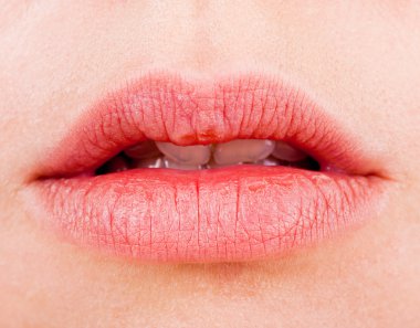 Natural women's sensual lips closeup clipart