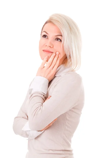 Portrait of a woman with a gesture — Stock Photo, Image