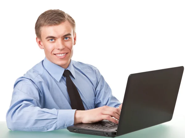Usuario de ordenador portátil en el trabajo — Foto de Stock