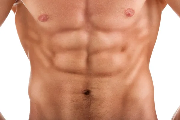 Magen med en ansträngda muskler bodybuilder — Stockfoto