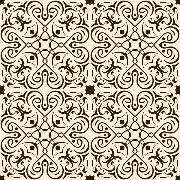 Patrón sin costuras ornamento marrón abstracto — Archivo Imágenes Vectoriales