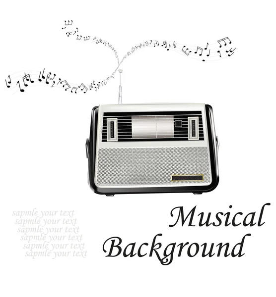 El fondo retro radio.Musical — Archivo Imágenes Vectoriales