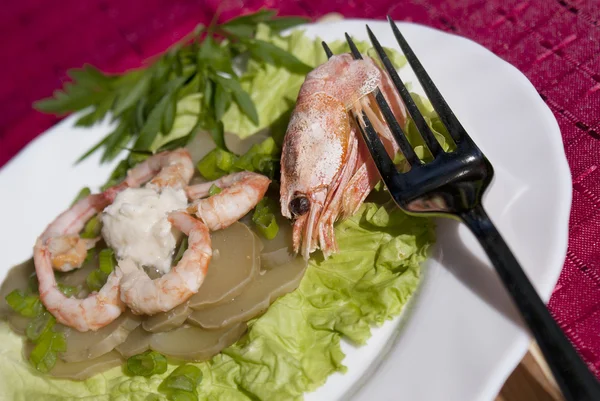 Easy snack from seafood — Stock Photo, Image
