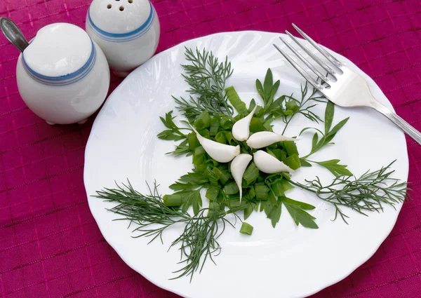 緑の野菜から新鮮な食欲をそそるサラダ — ストック写真