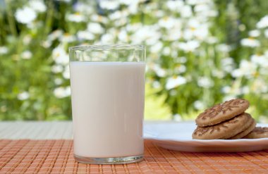 Glass of appetizing fresh milk clipart