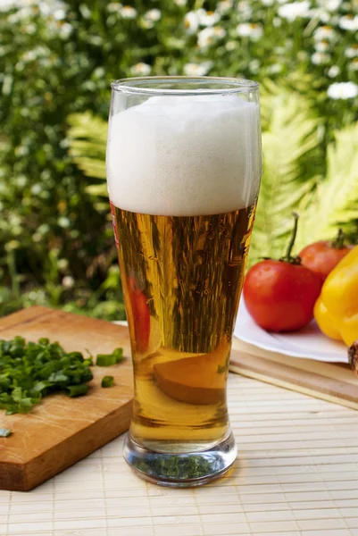 stock image Fresh cooled dark barley beer