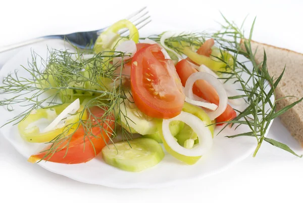 Der Salat mit frischem Gemüse — Stockfoto