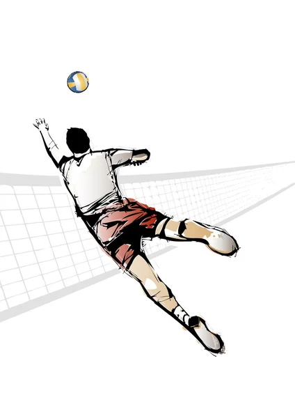 Jugador de voleibol — Vector de stock