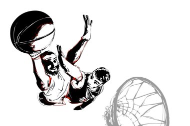 Basketball fight clipart