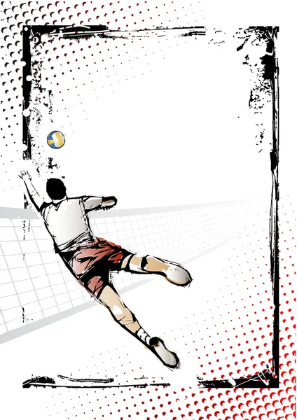 Affiche de volleyball — Image vectorielle