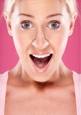 Woman looking surprised clipart