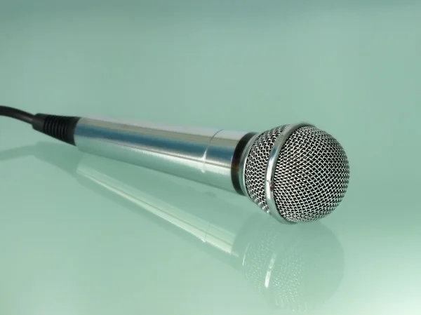 Silver metallic microphone. — Stock Photo, Image