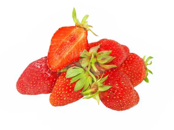 Merah segar strawberries.Isolated . — Stok Foto