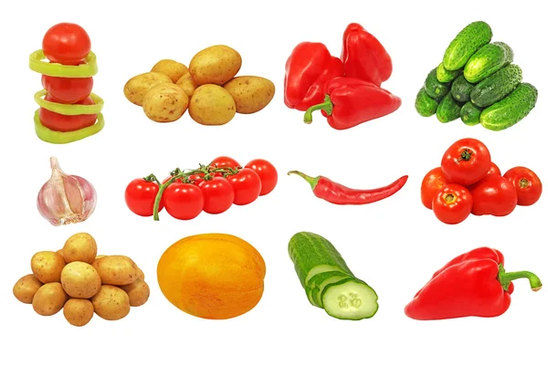 Set di verdure fresche diverse. Isolato . — Foto Stock