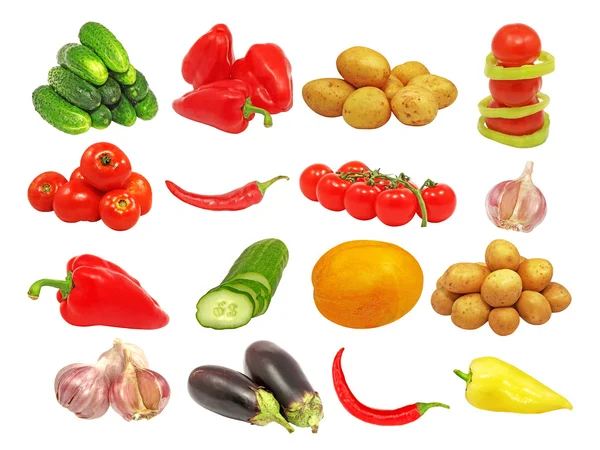 Set of different vegetables.Isolated. — Stock Photo, Image