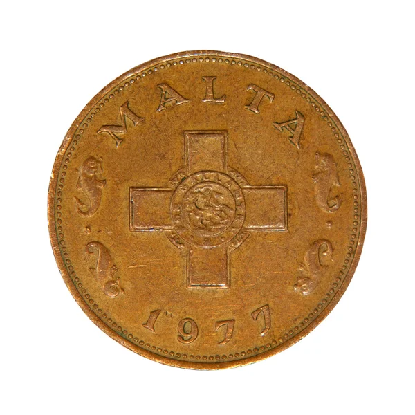 Malta monet z krzyża image.isolated. — Zdjęcie stockowe