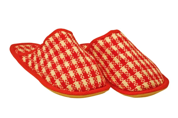 Dům kostkované slippers.isolated. — Stock fotografie