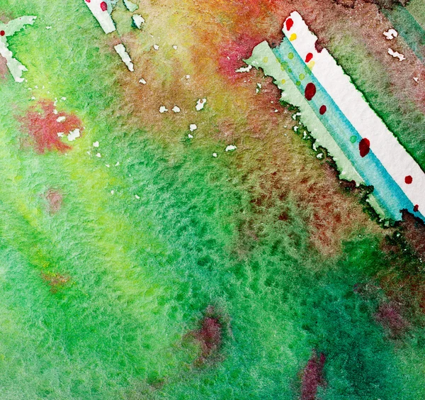 Акварель зеленый и красный абстрактный фон — стоковое фото