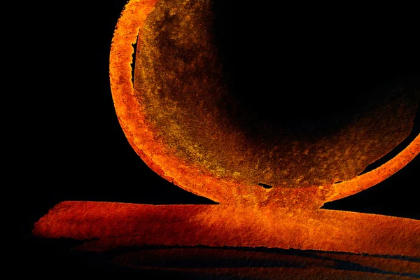 Ακουαρέλα, πορτοκαλί και μαύρο αφηρημένα φόντο — Φωτογραφία Αρχείου