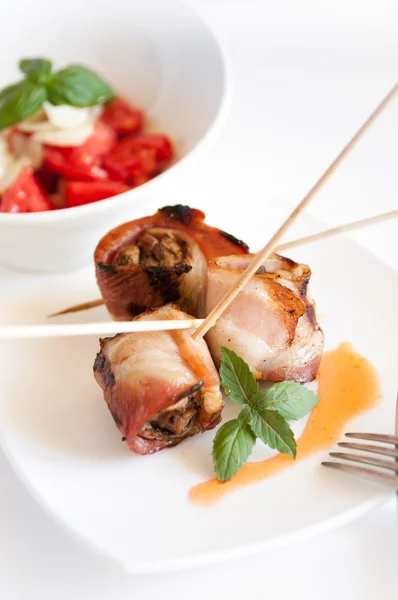 Grilovaná slanina rohlíky — Stock fotografie