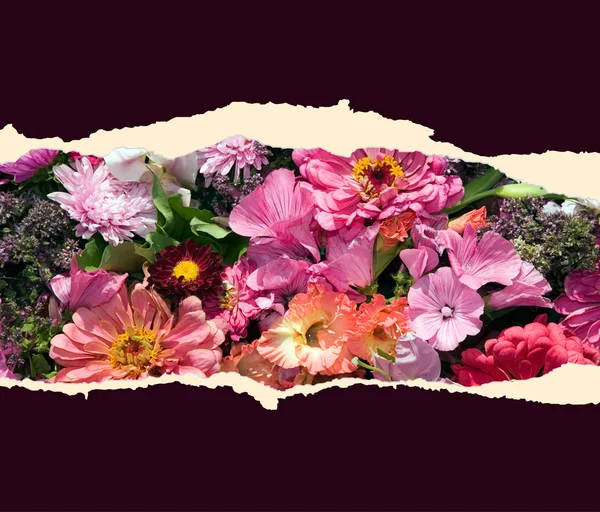 Arkusz papieru z kwiatami — Zdjęcie stockowe